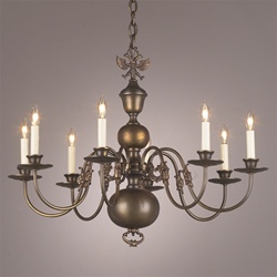 Eight Arm Brass Chandelier