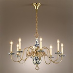 White and Blue Porcelain Chandelier