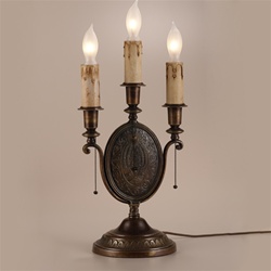 Oval Tri Candle Table Lamp