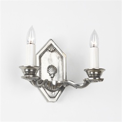 Plated brass heptagon sconce