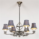 French Deco 6 Light Chandelier